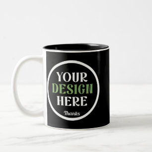 Caneca De Café Em Dois Tons personalizado, único, elegante e minimalista