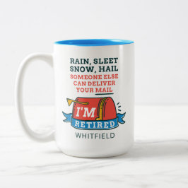 Caneca De Café Em Dois Tons Personalizar a aposentadoria do trabalhador postal