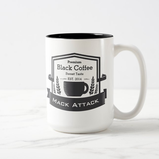 Caneca De Café Em Dois Tons Personalizar café retrô do Hipster Data Estabeleci (Direita)