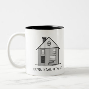 Caneca De Café Em Dois Tons Personalizar Dia de os pais de Nomes de Família
