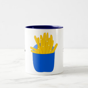 Caneca De Café Em Dois Tons Personalizar este gráfico francês Fries