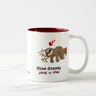 Caneca De Café Em Dois Tons Personalizar Feliz dia de os namorados de Largura