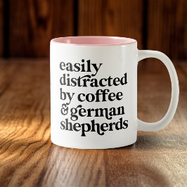 Caneca De Café Em Dois Tons Personalizar German shepherd Moderno