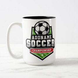Caneca De Café Em Dois Tons Personalizar jogador de equipe de texto de ADD de 
