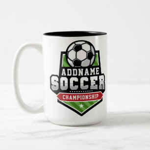 Caneca De Café Em Dois Tons Personalizar Jogador de Futebol ADD TEXT Time Univ