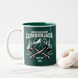 Caneca De Café Em Dois Tons Personalizar Machados Cruzados de Lenhador Modo de