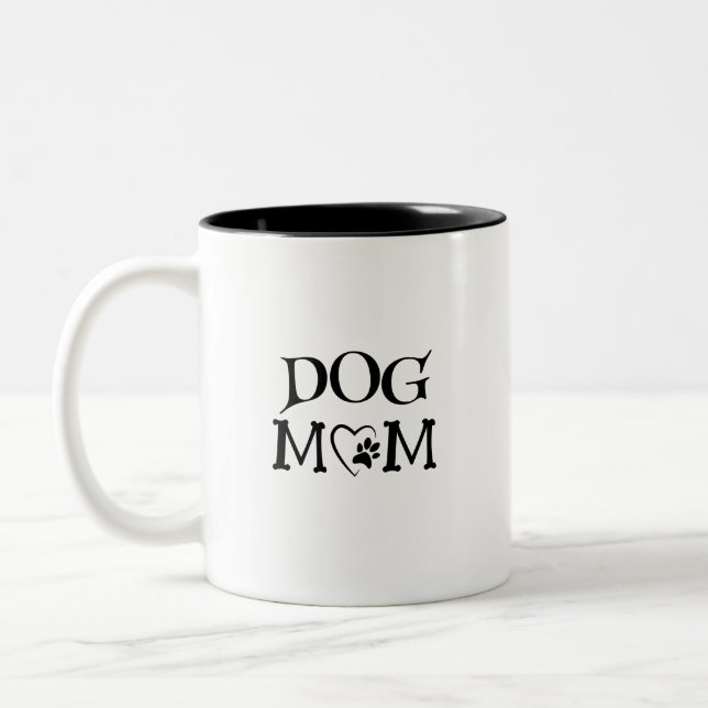 Caneca De Café Em Dois Tons Personalizar mãe de cachorro (Esquerda)