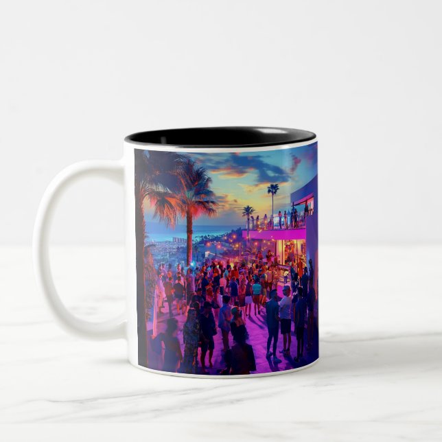 Caneca De Café Em Dois Tons Personalizar modelo simples moderno para ela (Esquerda)