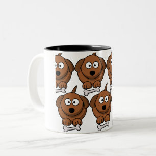 Caneca De Café Em Dois Tons Personalizar o Cachorro Cortado
