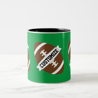 Caneca De Café Em Dois Tons Personalizar o nome da equipe de futebol e o espor