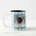 Caneca De Café Em Dois Tons Personalizar o nome do poeta fotográfico Gingham 2<br><div class="desc">Melhores Amigos para sempre com duas opções de fotografia. O amor de um animal de estimação é algo para se tesourar. Lembre-se do seu amado com esta caneca memorial. Todo o texto é ajustável. Doce mão desenhada corações nos cantos da foto de animais. Uma pequena área de gradiente branco está...</div>