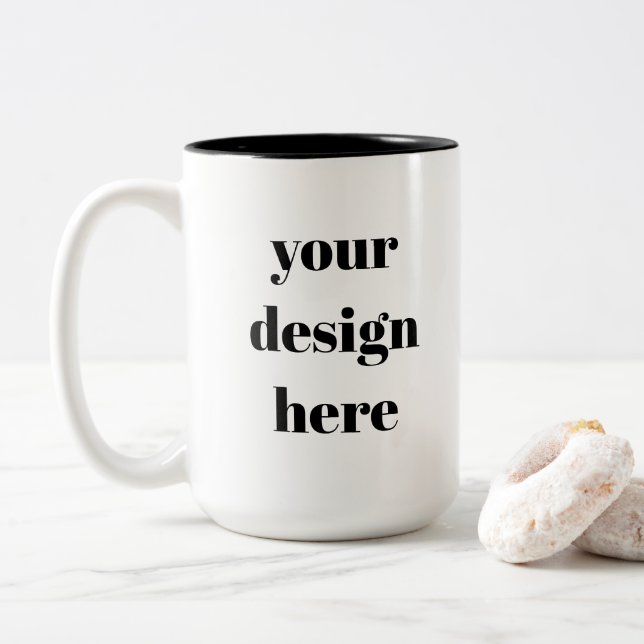 Caneca De Café Em Dois Tons Personalizar ou personalizar (Com Donut)