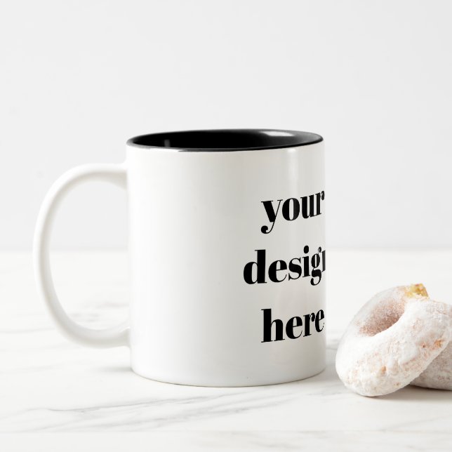 Caneca De Café Em Dois Tons Personalizar ou personalizar (Com Donut)