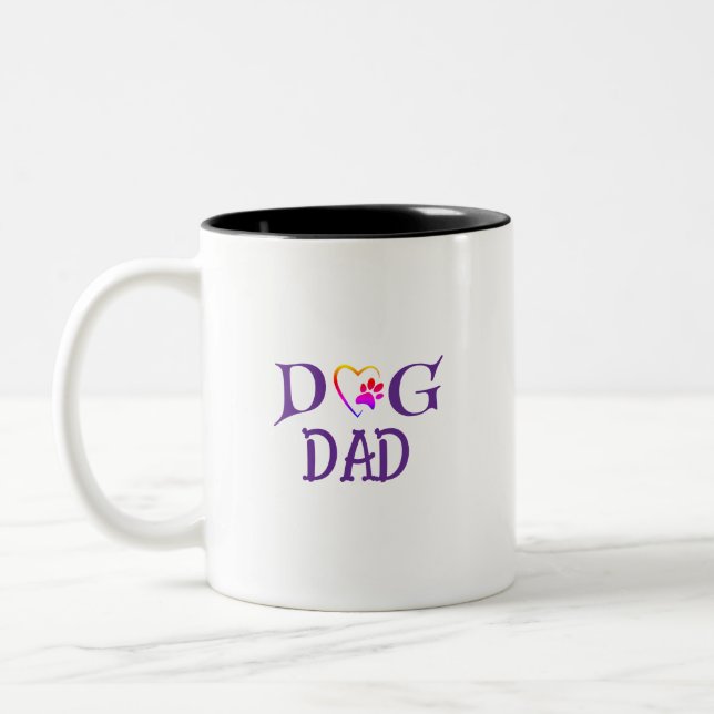 Caneca De Café Em Dois Tons Personalizar Pai de Cachorro (Esquerda)