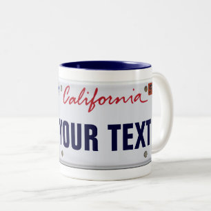 Caneca De Café Em Dois Tons (Personalizável) Placa de Licença da Califórnia