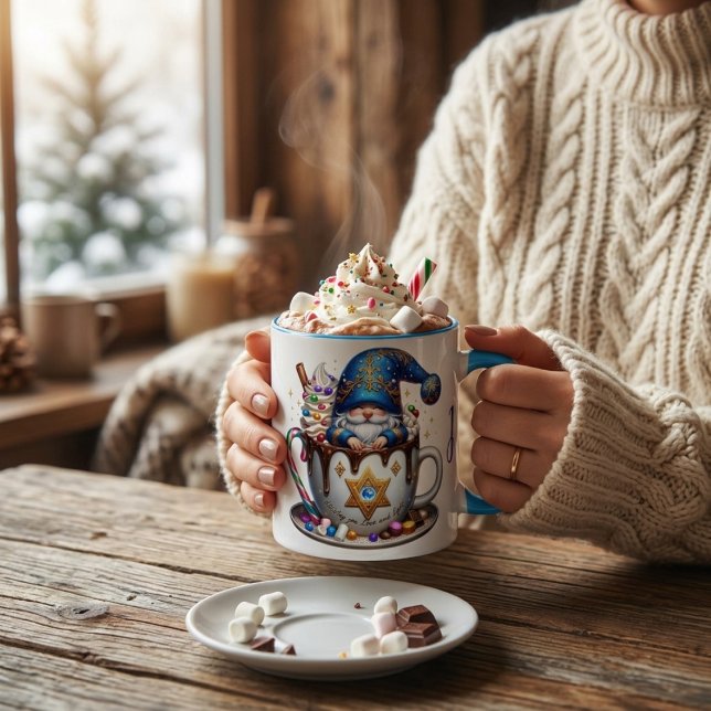 Caneca De Café Em Dois Tons Personalize Cacau Quente  (Criador carregado)