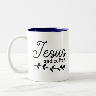 Caneca De Café Em Dois Tons Personalize Jesus e Café Combo Mug