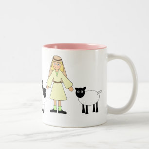 Caneca De Café Em Dois Tons Personalize-me -- Menina do pastor da natividade