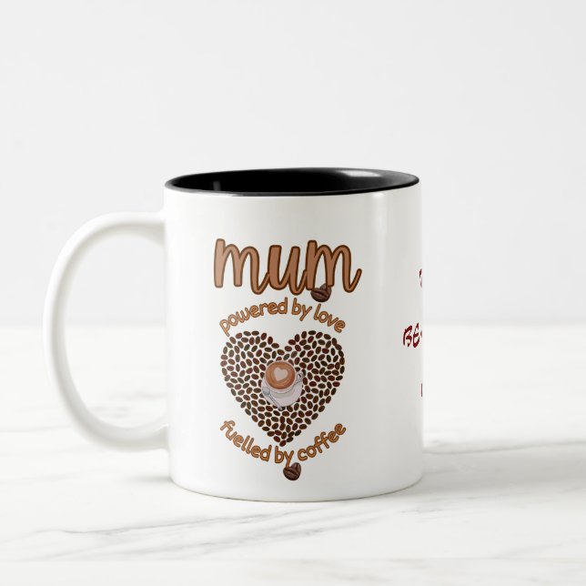 Caneca De Café Em Dois Tons Personalize o Mãe Mug que ama o café (Esquerda)