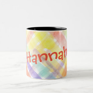 Caneca De Café Em Dois Tons Personalize o padrão de aquarela sem costura - arm