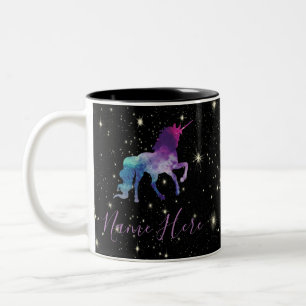 Caneca De Café Em Dois Tons Personalize Seu Próprio Universo Colorido Unicór