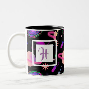 Caneca De Café Em Dois Tons Personalize sua própria galáxia colorida
