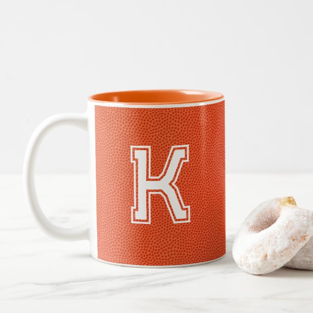 Caneca De Café Em Dois Tons Personalized Basketball  (Com Donut)