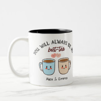 Caneca De Café Em Dois Tons Personalized Best-Tea Couple  