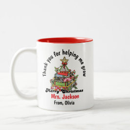 Caneca De Café Em Dois Tons Personalized Christmas Mug for Teacher 