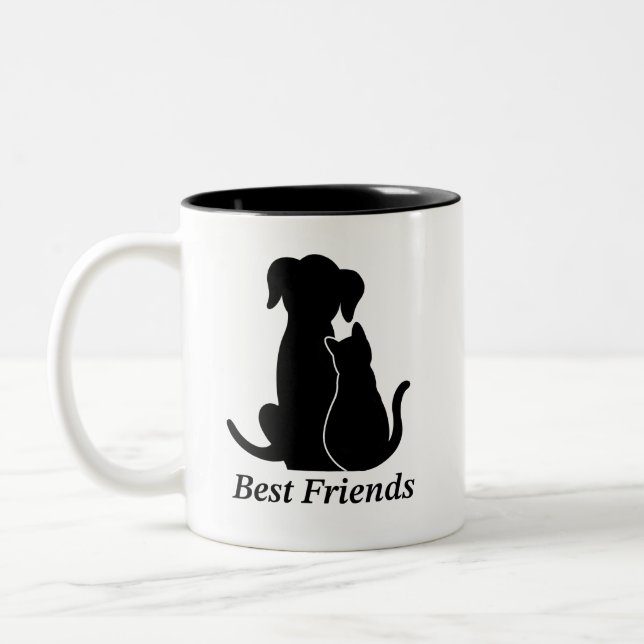 Caneca De Café Em Dois Tons Personalized dog lover cat lover mug (Esquerda)