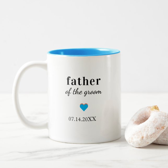 Caneca De Café Em Dois Tons Personalized Father of the Groom (Com Donut)