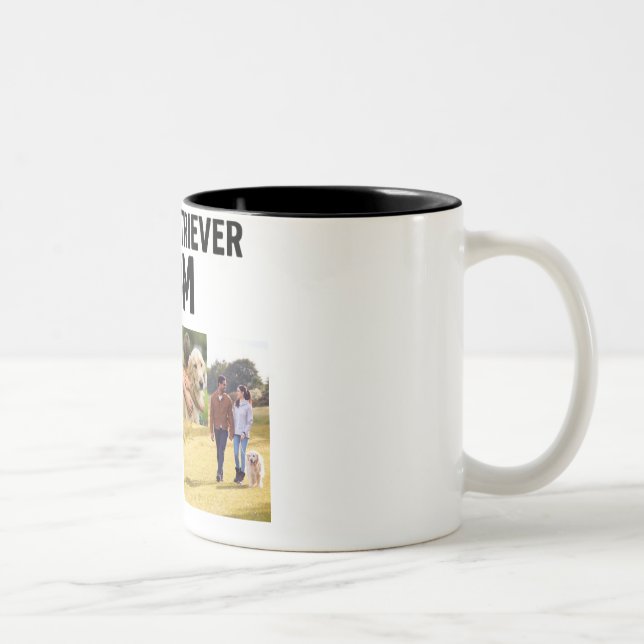 Caneca De Café Em Dois Tons Personalized Golden Retriever Mom Mug - Custom (Direita)