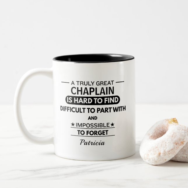 Caneca De Café Em Dois Tons Personalized Great Chaplain Appreciation  (Com Donut)