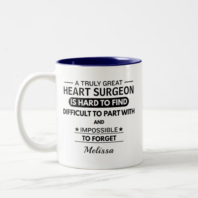 Caneca De Café Em Dois Tons Personalized Heart Surgeon Appreciation Doctor  (Esquerda)