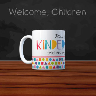 Caneca De Café Em Dois Tons Personalized Kindergarten Teacher Colorful Crayons