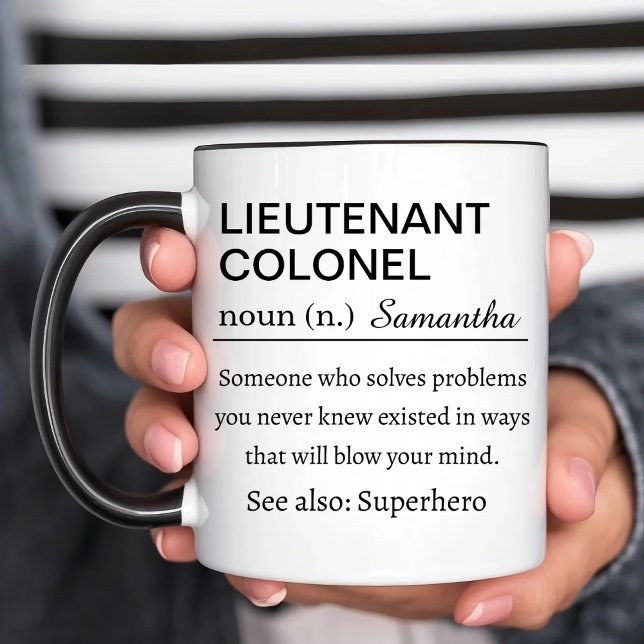 Caneca De Café Em Dois Tons Personalized Lieutenant Colonel Definition (Criador carregado)