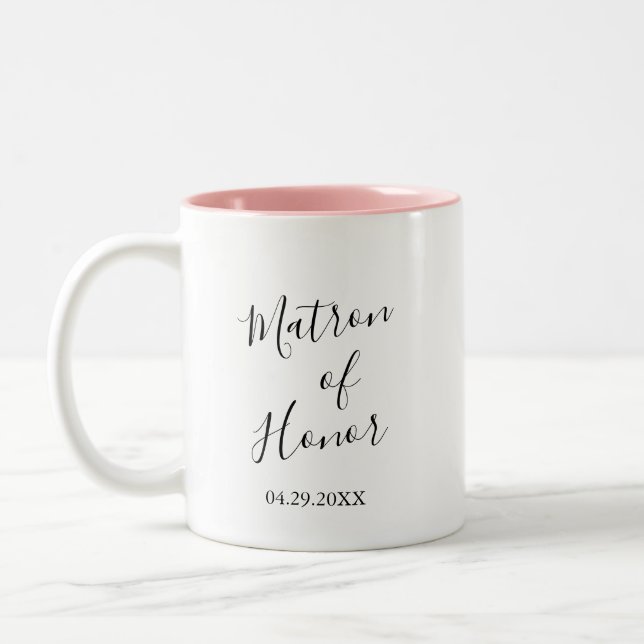 Caneca De Café Em Dois Tons Personalized Matron of Honor (Esquerda)