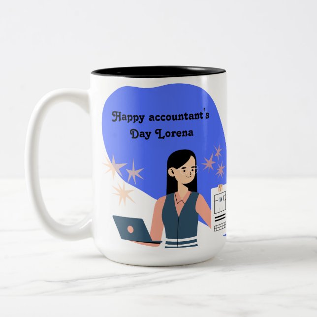 Caneca De Café Em Dois Tons personalized mug to celebrate the accountant (Esquerda)