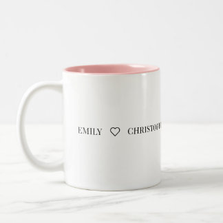 Caneca De Café Em Dois Tons Personalized Name Two-Tone Mug – Minimal Valentine