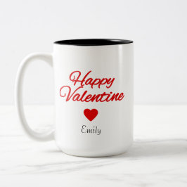Caneca De Café Em Dois Tons Personalized name Valentine's day