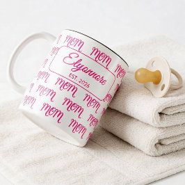 Caneca De Café Em Dois Tons Personalized New Mom Established Pink Name