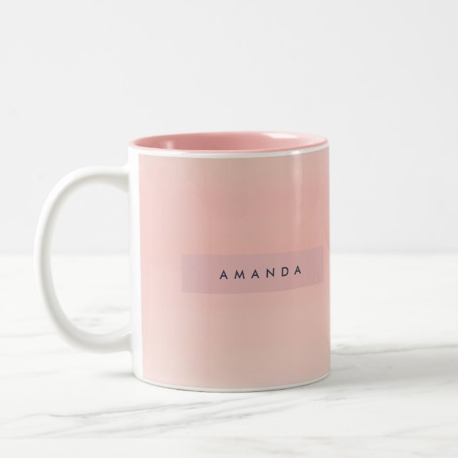 Caneca De Café Em Dois Tons Personalized Pastel Warm Peach Blush Fade (Esquerda)