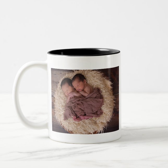 Caneca De Café Em Dois Tons Personalized Photo (Esquerda)