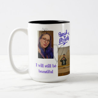 Caneca De Café Em Dois Tons Personalized "Proud of Myself" mug - personal phot