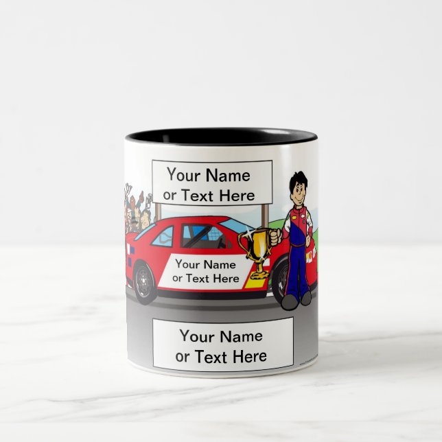 Caneca De Café Em Dois Tons Personalized Race Car, Stock Car - Male Cartoon Co (Centro)