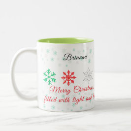 Caneca De Café Em Dois Tons Personalized Snowflake Christmas