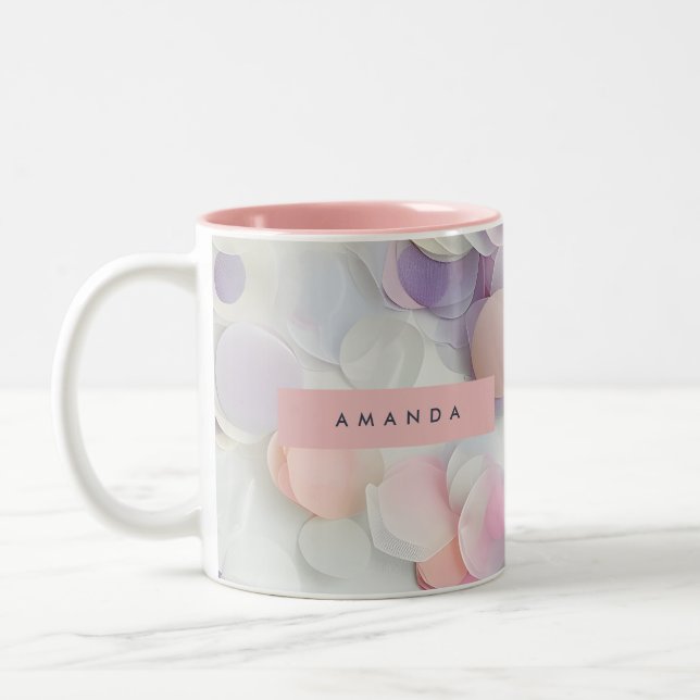 Caneca De Café Em Dois Tons Personalized Soft Pastel Confetti Design (Esquerda)