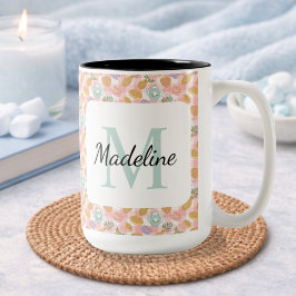 Caneca De Café Em Dois Tons Personalized Tea Lover & Baker Monogram Name Mug