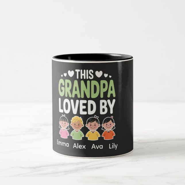 Caneca De Café Em Dois Tons Personalized This Grandpa Loved By – Custom Kids  (Centro)