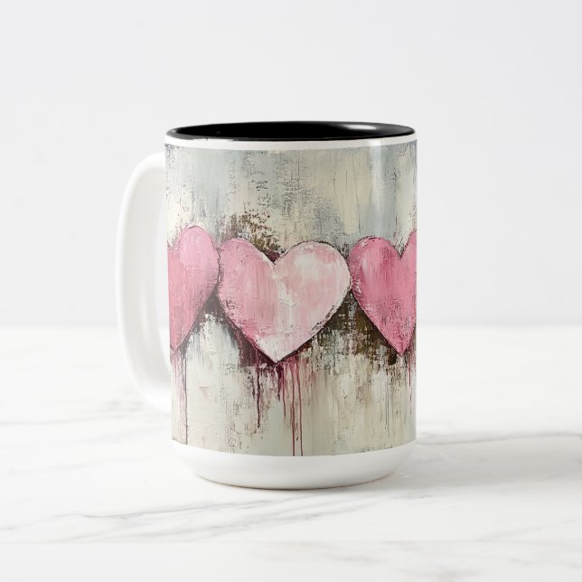 Caneca De Café Em Dois Tons Personalized Valentine Coffee Mug, Custom Valentin (Frente Esquerda)